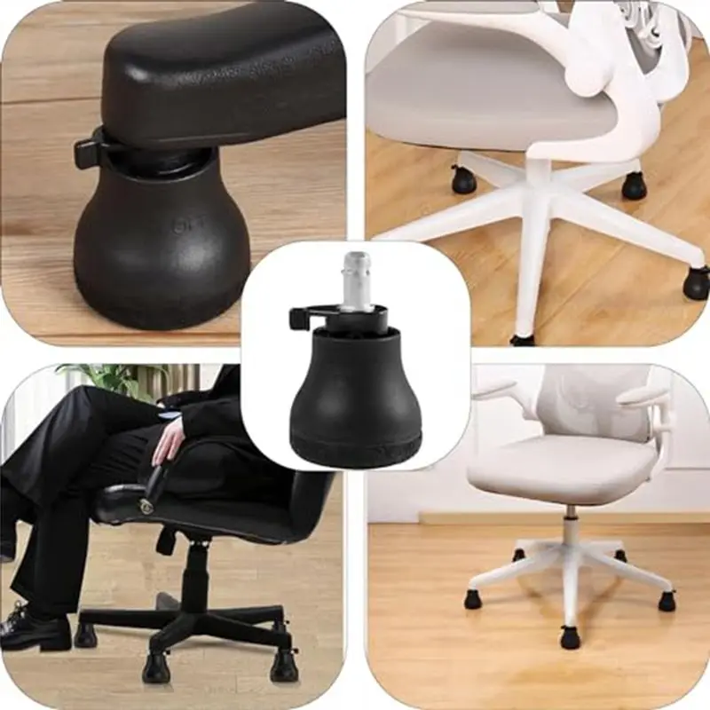 AF90-Replacement Office Chair Chair Swivel Casters, Fixed Foot Pads, Easily Switch Between Wheel Slide And Wheel Brake, 5 PCS