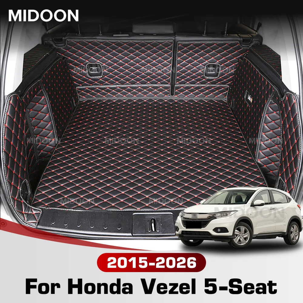 Car Rear Trunk Mat For Honda Vezel 5-Seat 2015-2026 Full Coverage Car Boot Liner Cargo Protector Auto Interior Accessories