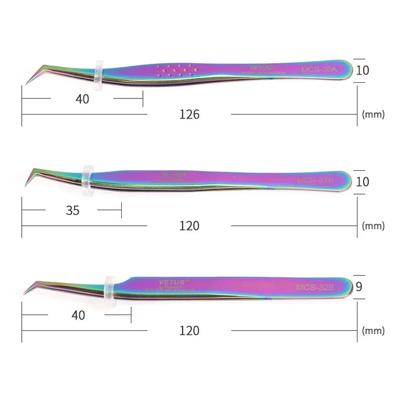 Lash Extension Fiber Tip Tweezers High Precision Stainless Steel Tweezers Anti-static Easy Fan Volume Eyelashes Makeup Tool