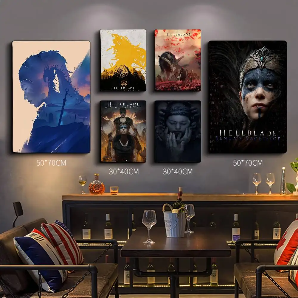 Juegos de vídeo Hellblade Senua's Sacrifice carteles de películas clásicas pegatina de papel impermeable decoración de cafetería Bar pegatinas artísticas de pared