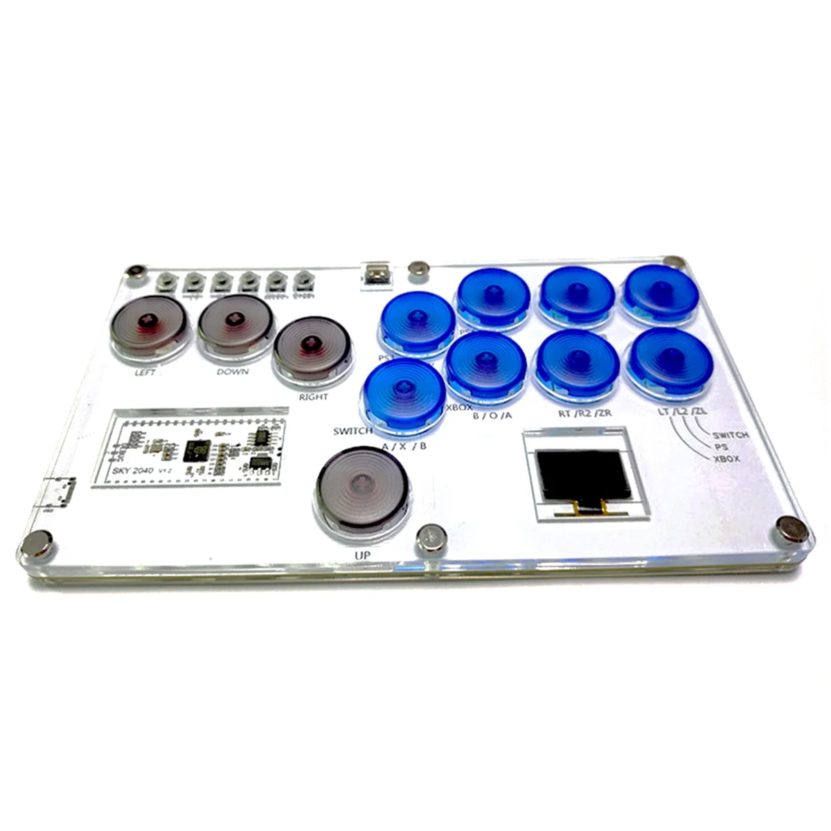 Arcade Joystick Hitbox Street Fighter Controller Fight Stick Game Controller Mechanical Button for PC/PS4/Switch ,Blue