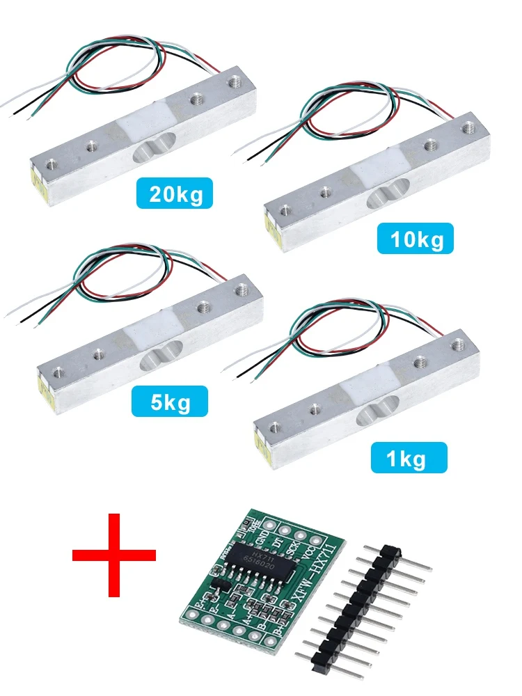 Load Cell Weight Sensor 1KG 5KG 10KG 20KG HX711 Module Electronic Scale Aluminum Alloy Weighing Pressure Sensor Ad Module