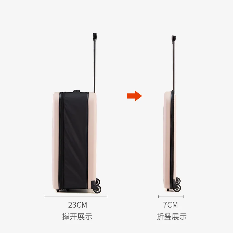  Folding Suitcase Women's One-way Wheel Trolley Case 20 Inch Boarding Case Men's 24 Inch Portable Travel Case