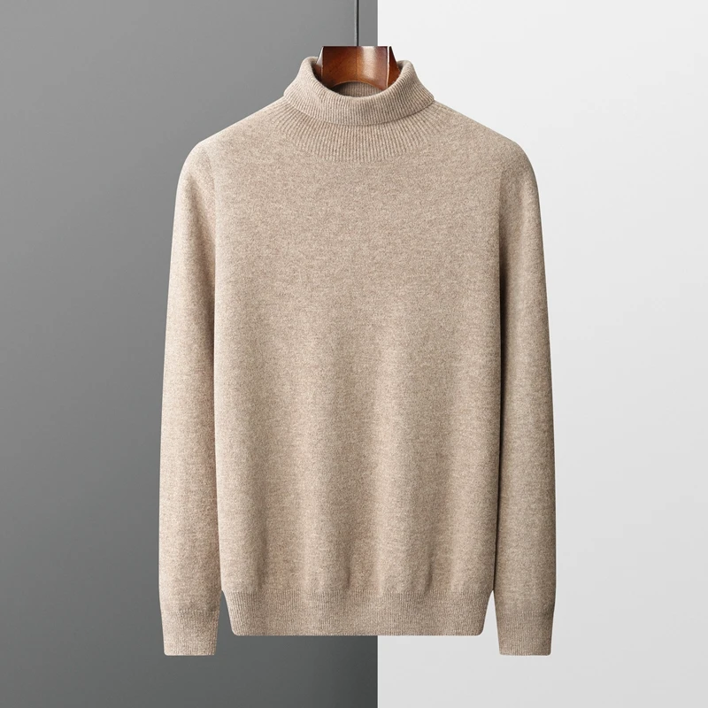 

Мужской шерстяной свитер-гольф 2026: базовая модель для осени и зимы, мягкий, теплый, повседневный, простой вязаный пуловер