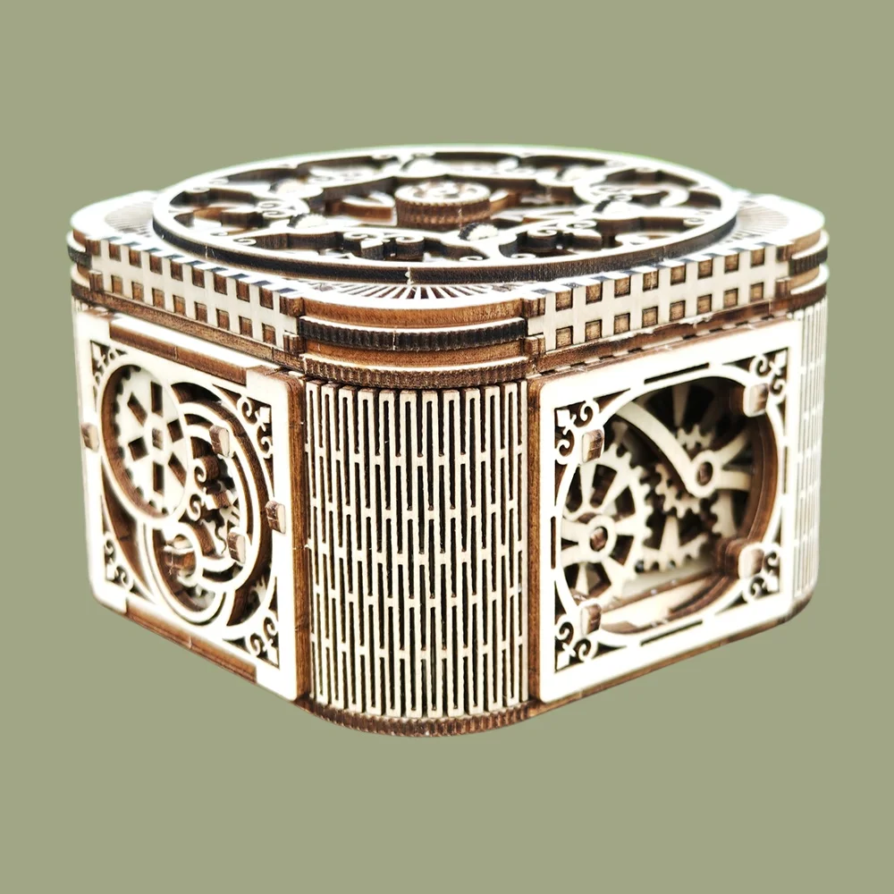 DIY 3D 宝箱木製パズルゲーム組み立てギフトギフト大人のビルディングブロック宝箱