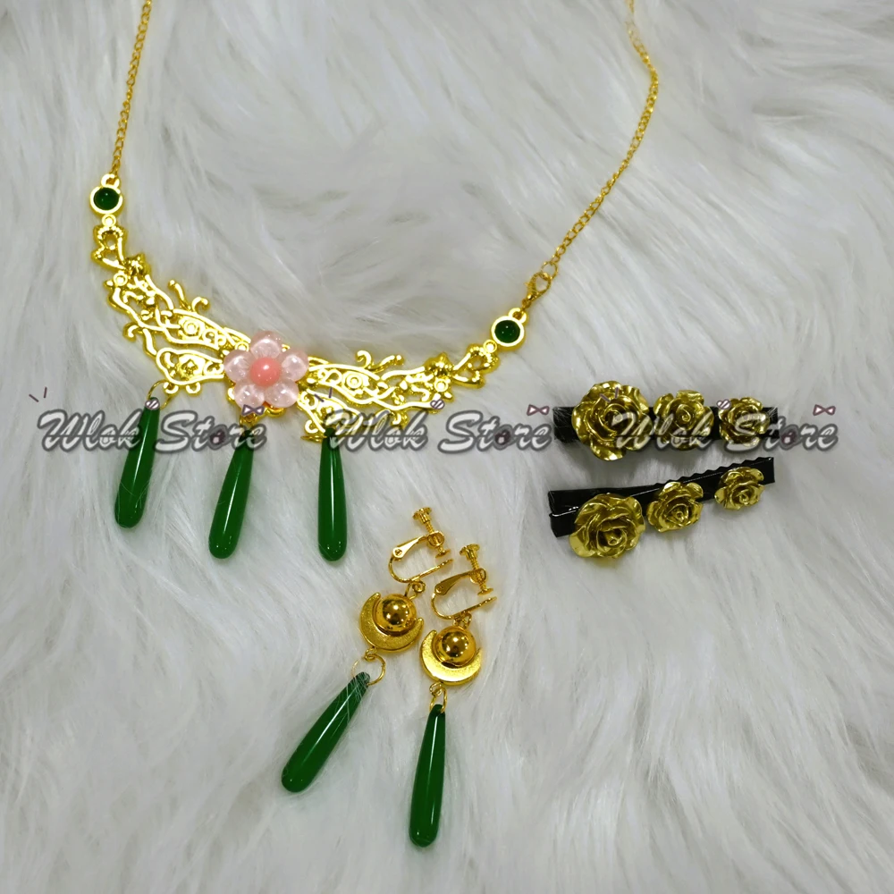 Anime Apothecary Diaries Maomao Cosplay Halskette, Ohrringe und Haarspangen Mao Mao Gartenparty Cosplay Kostümzubehör – Detail 9