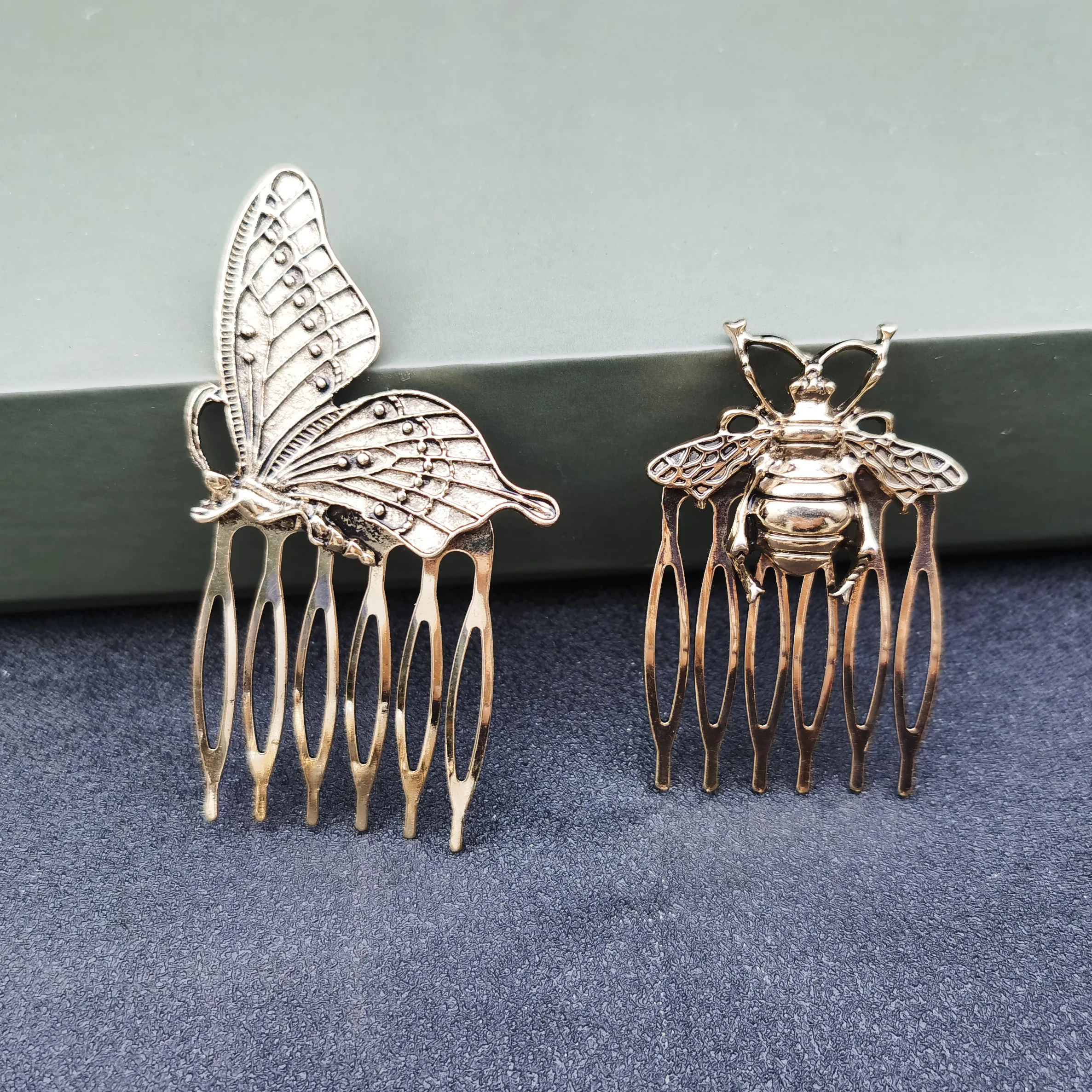 Elegant Korean Simple Design Metal Hairpin Claw Butterfly Hair Combs Hair Styling For Women Comb Pin Female Hairclips Wholesale