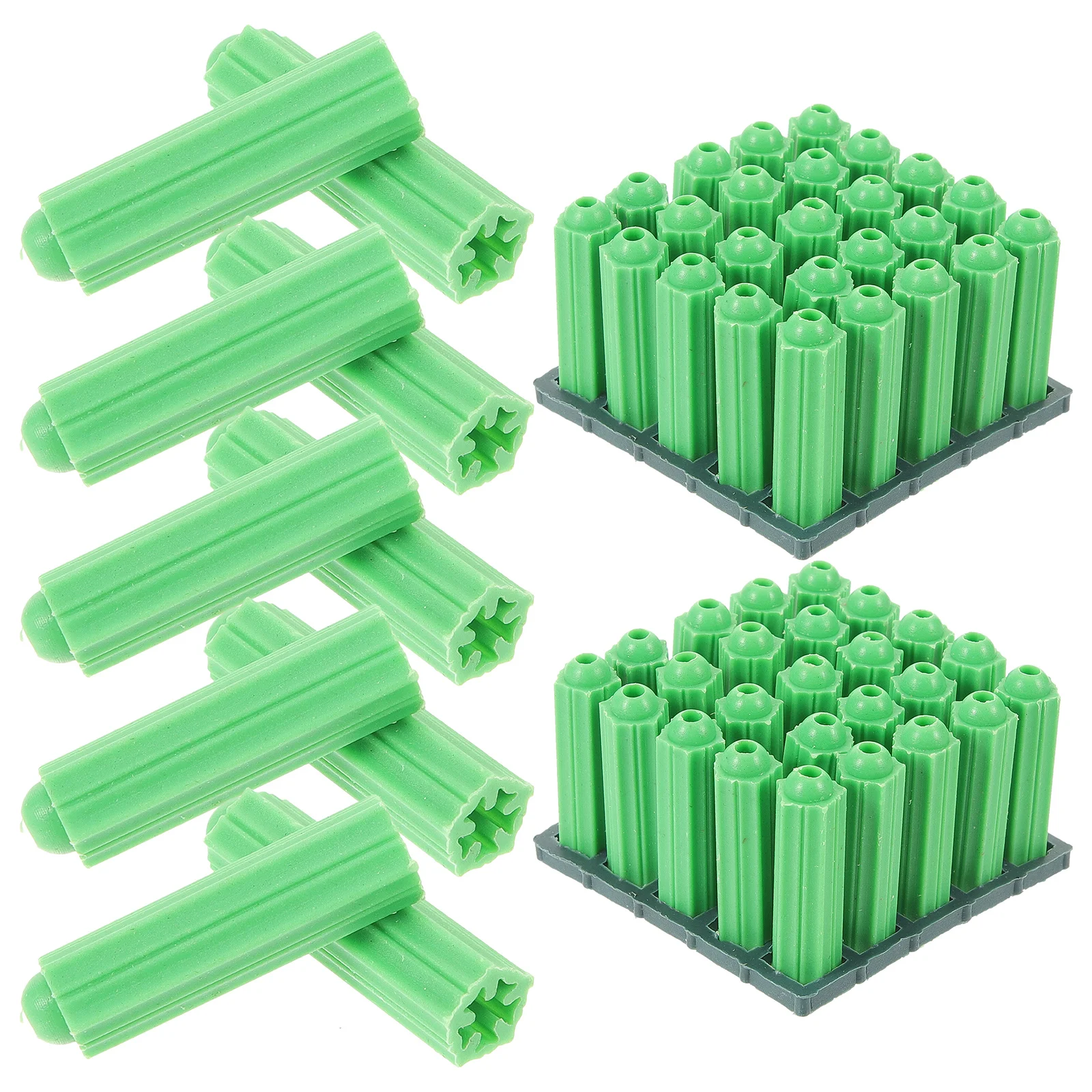 100pcs Wall Anchors Drywall Screws Expansion Tubes Wall Plug Bolts Plastic Expansion Tubes