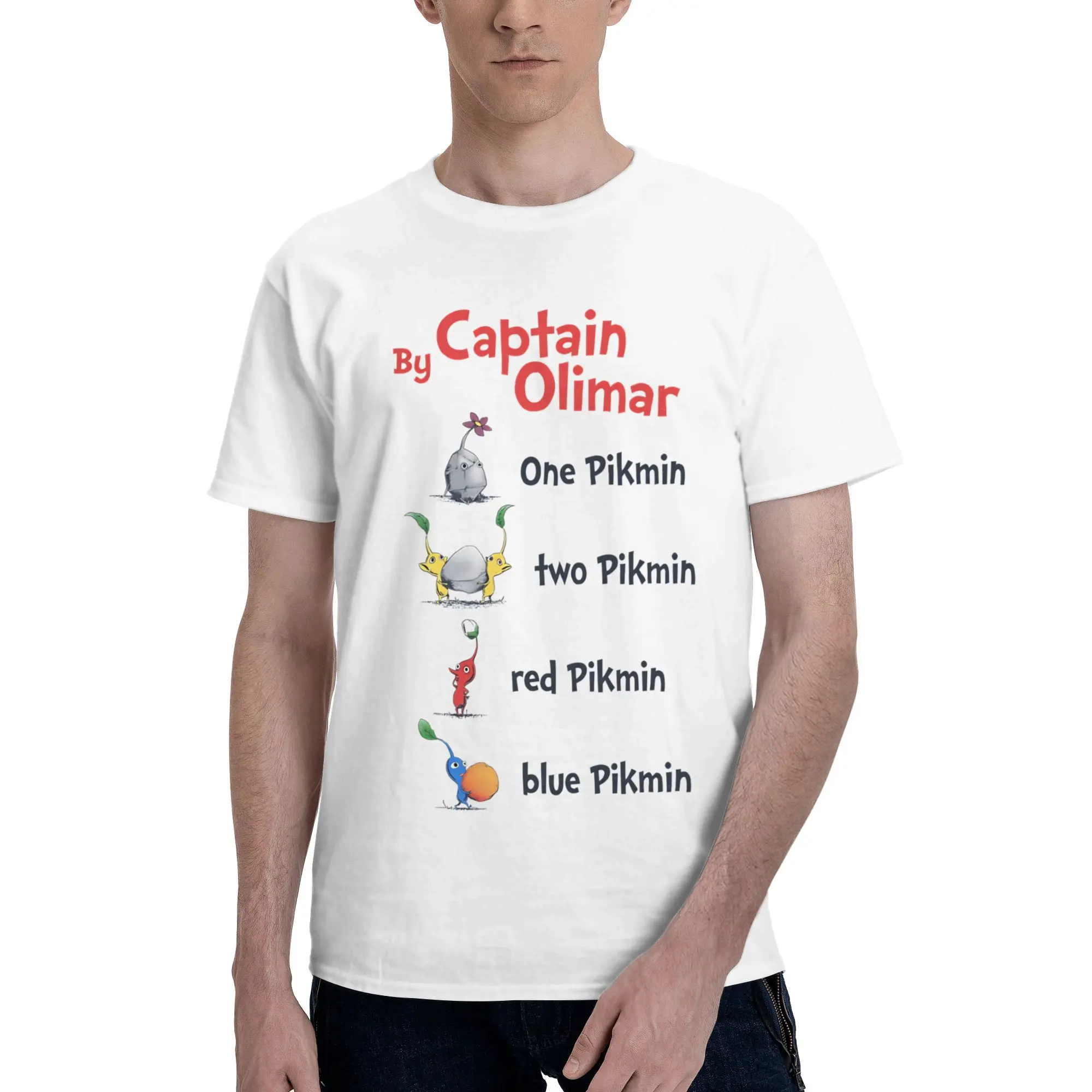 Seuss one two red blue Men's T Shirt Pikmin Humorous T Shirt Short Sleeve Round Neck 100% Cotton Birthday Gift Clothing T-Shirt
