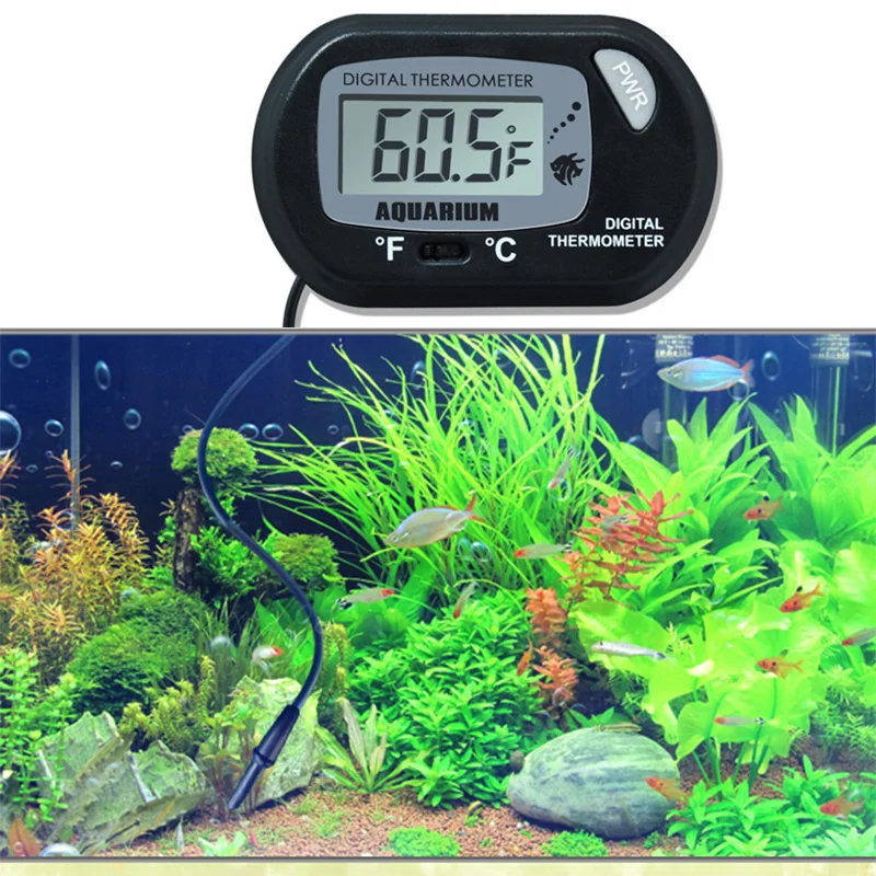 Digital Aquarium Thermometer with Probe Suction Cup Fish Tank Water Electronic Thermometer Measurement Degrees Celsius ℃