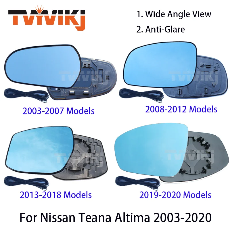 

Боковое зеркало заднего вида TVYVIKJ, синее стекло, объектив для Nissan Teana Altima 2003-2020, широкоугольный обзор, антибликовое дверное зеркало