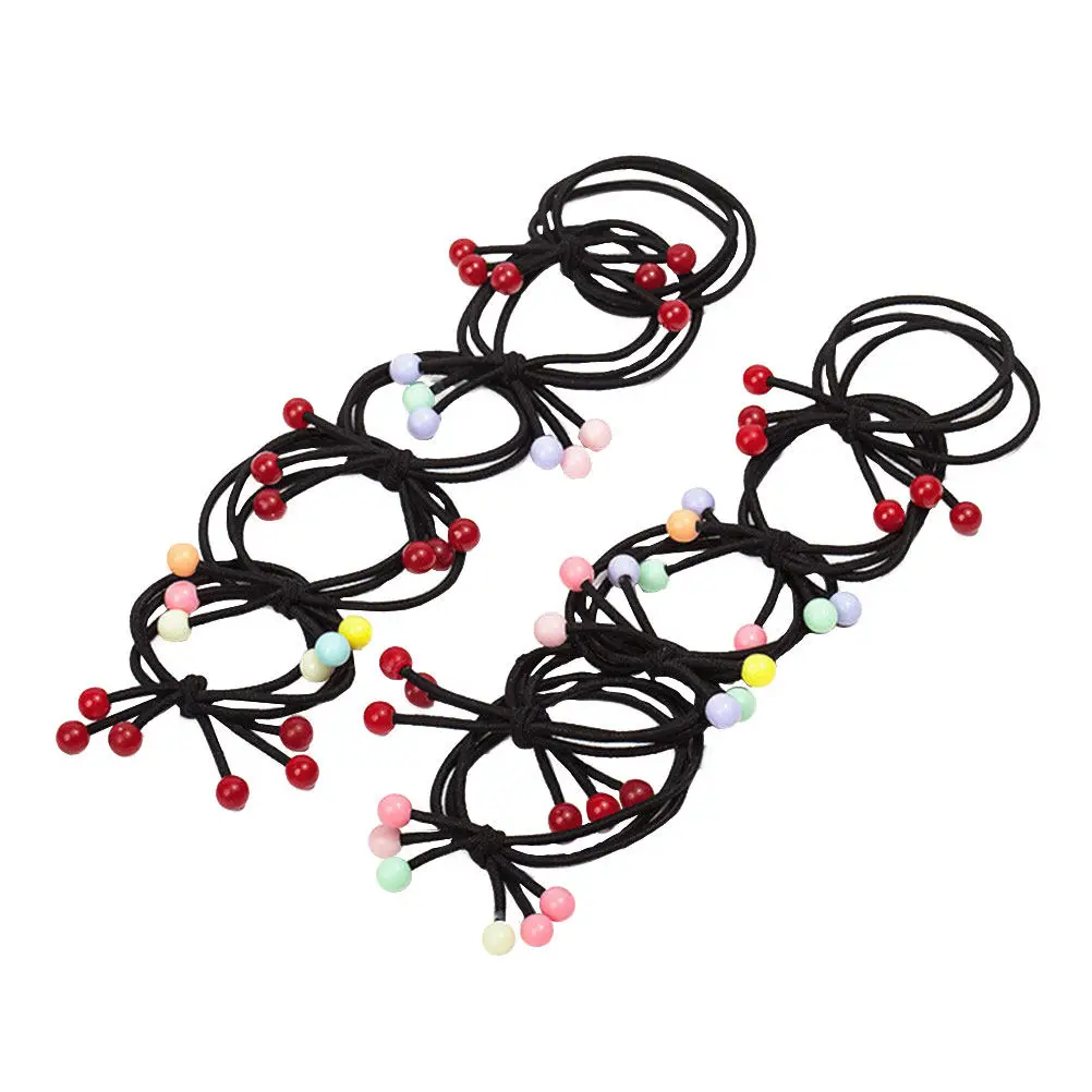 

10Pcs Cherry Hair Ties Set Elastic Ponytail Holders for Women Stretch Hair Rope Stylish Daily Wear Party Gift Accessories