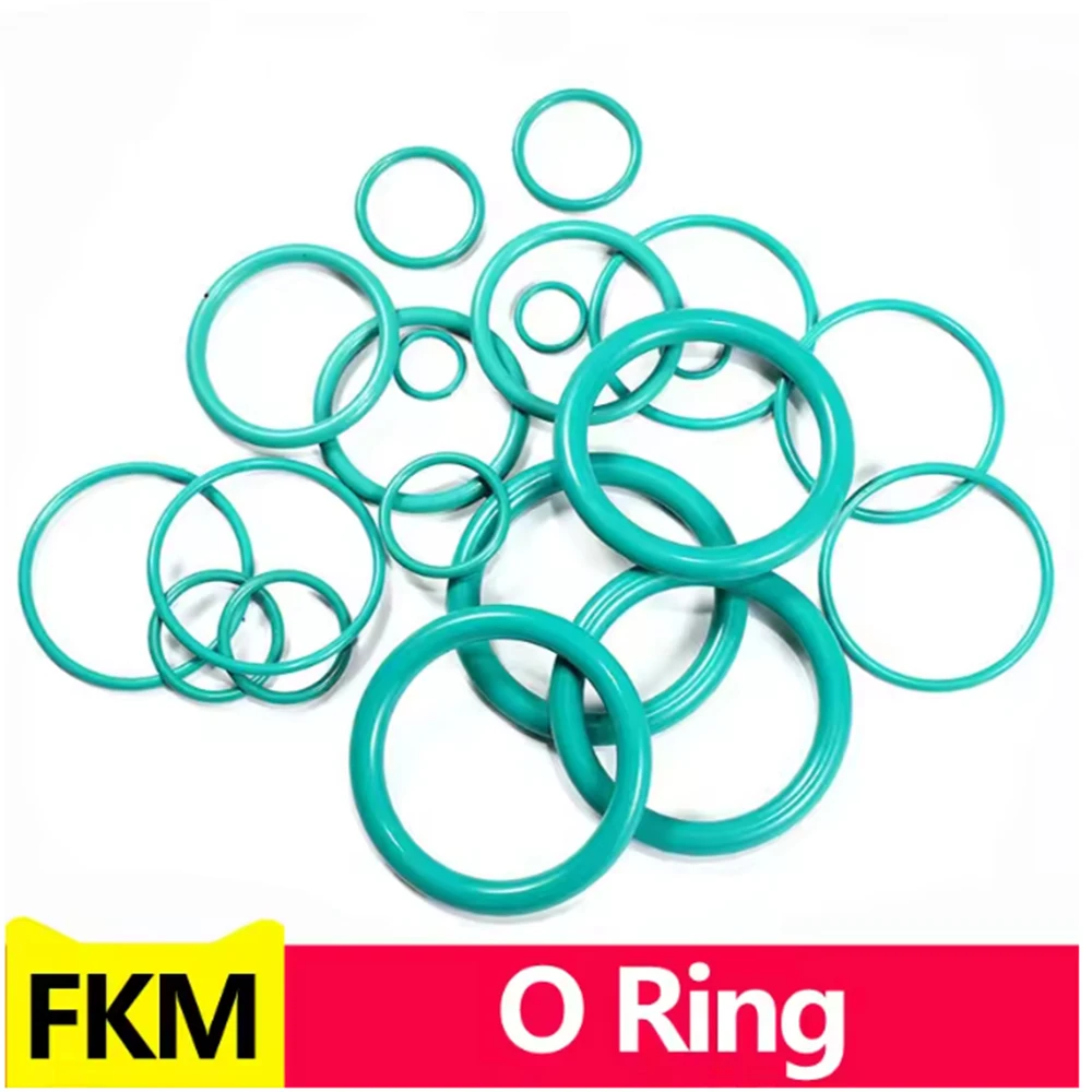 10/20/30Pcs CS 4mm Green FKM O-Rings OD 12-50mm Sealing Gasket Resistant To Alkali/Acid/Wear/High Temperature