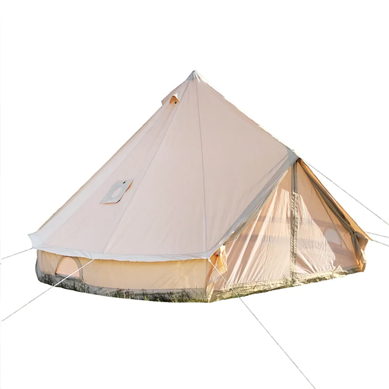 

Family Tents Outdoor Camping Bell Tent Large Camp Yurt Pyramid Tent Thickened Rain Storm Proof