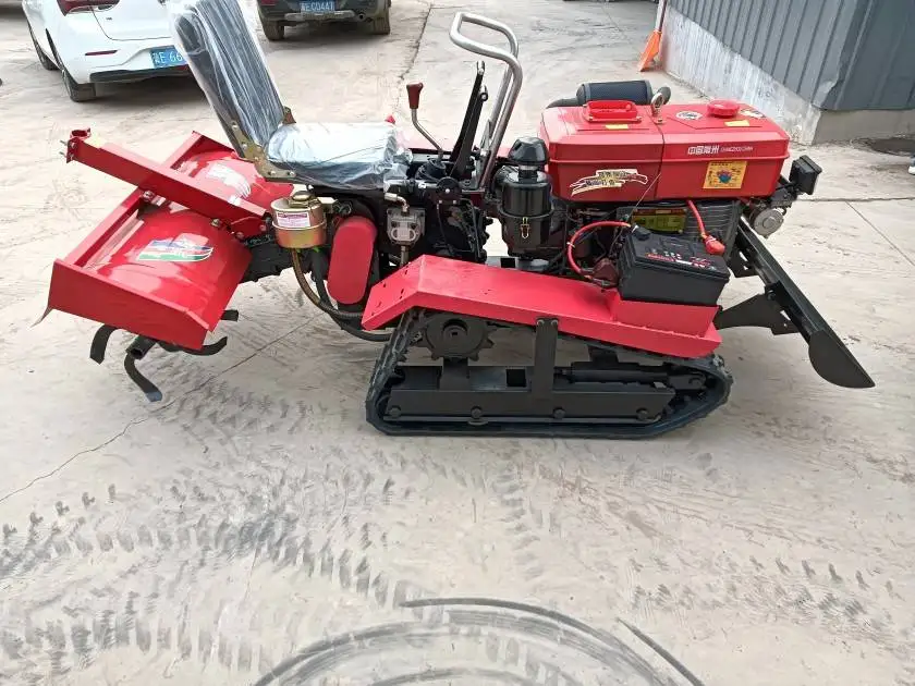 Rotavator Diesel Pertanian Baru 40 HP Rotavator Perayap Sit-On Roda Empat Kecil untuk Pertanian