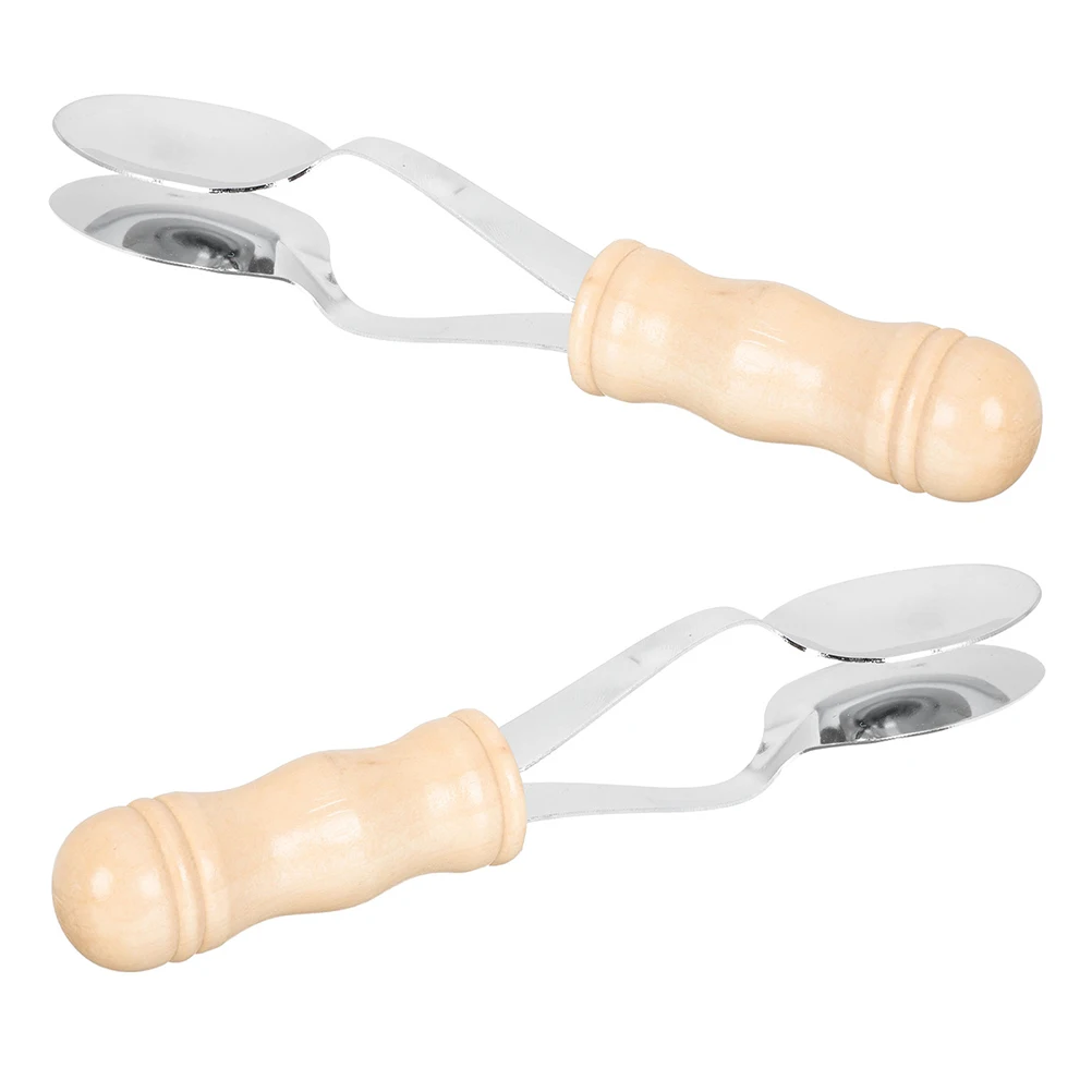 2 pezzi strumenti suono nitido giocattoli per bambini cucchiai metallici a percussione cucchiai musicali per bambini cucchiaio musicale