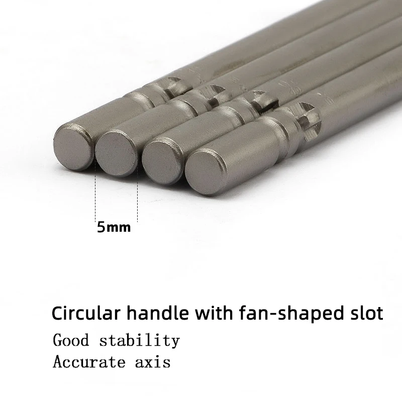 60-150mm 801 Phillips Electric Screwdriver Bit 1Pcs S2 Alloy Steel 5mm Round Shank Strong Magnetic Cross Screwdriver Bits
