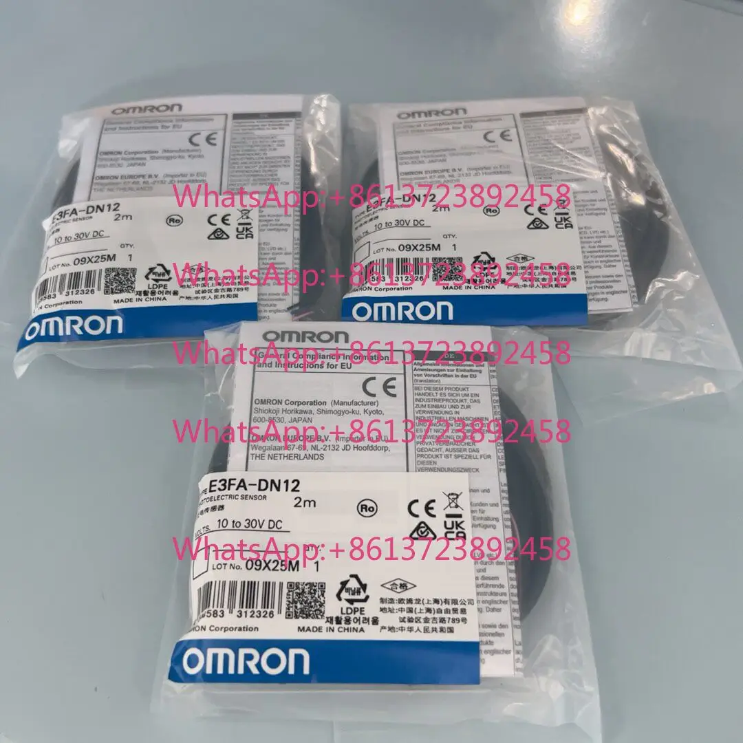 Omron E3FA-DN12 photoelectric sensor, brand new original genuine, 2 meters long,
