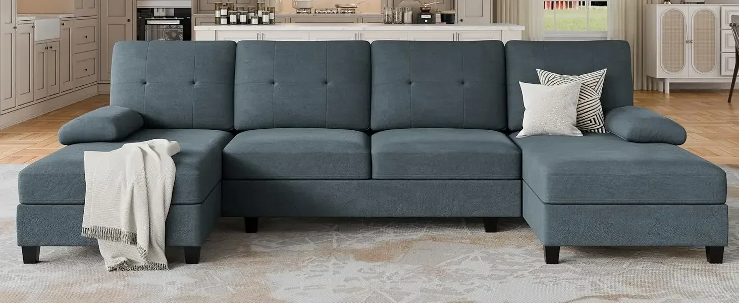 Spacious U-Shaped Sectional Sofa for Living Room with Double Chaises 1 sofa couch