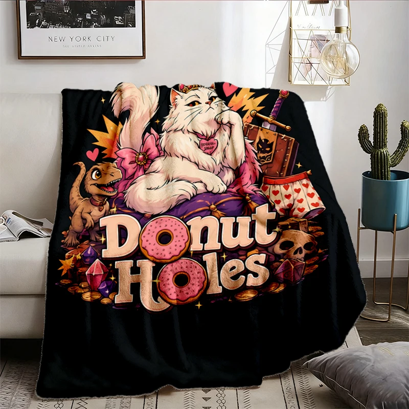 Donut Holes Soft Blanket, Princess Donut and Mongo Comfy Blanket, Dungeon Crawler Carl DCC LitRPG Fantasy Book Lover Gam