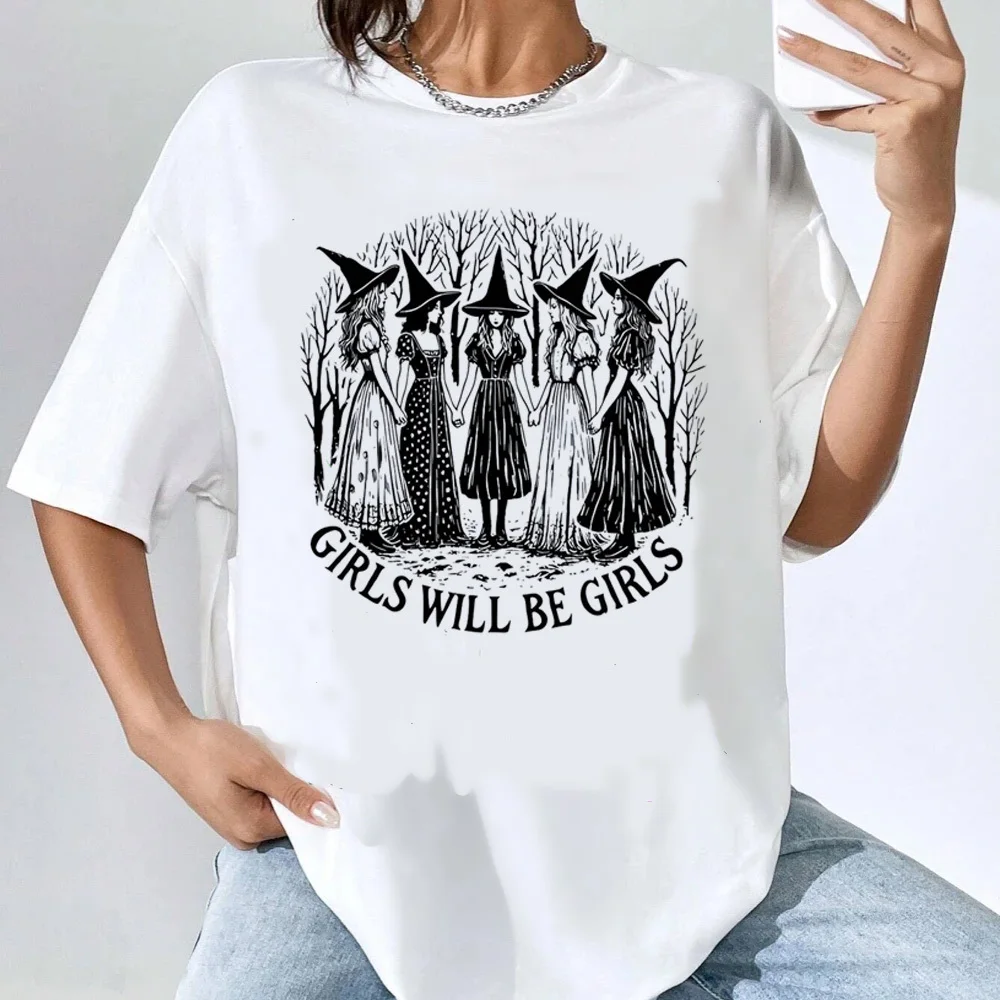 Witch t shirt girl Punk women kawaii Colorful 2000s graphic shirt Classic korean clothes Pastel Punk Psychedelic hip hop