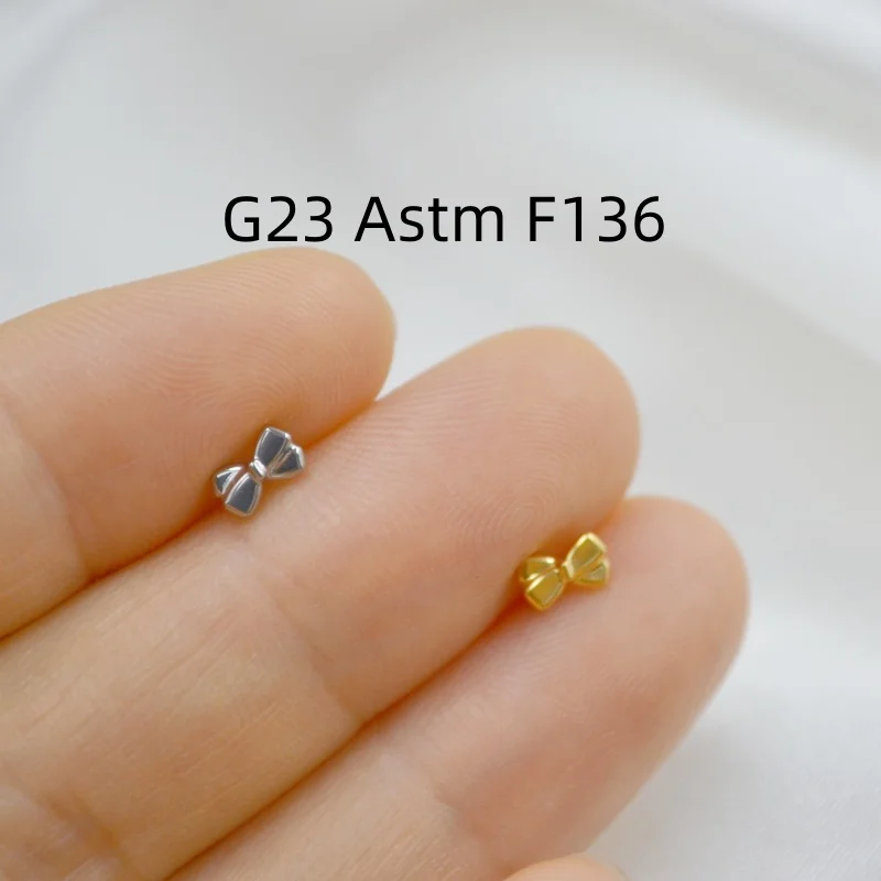 10pcs G23 Titanium Astm F136 Knot Internal Thread Lip Labret Bar Ear Helix Tragus Rook Barbell Stud Body Piercing Jewelry