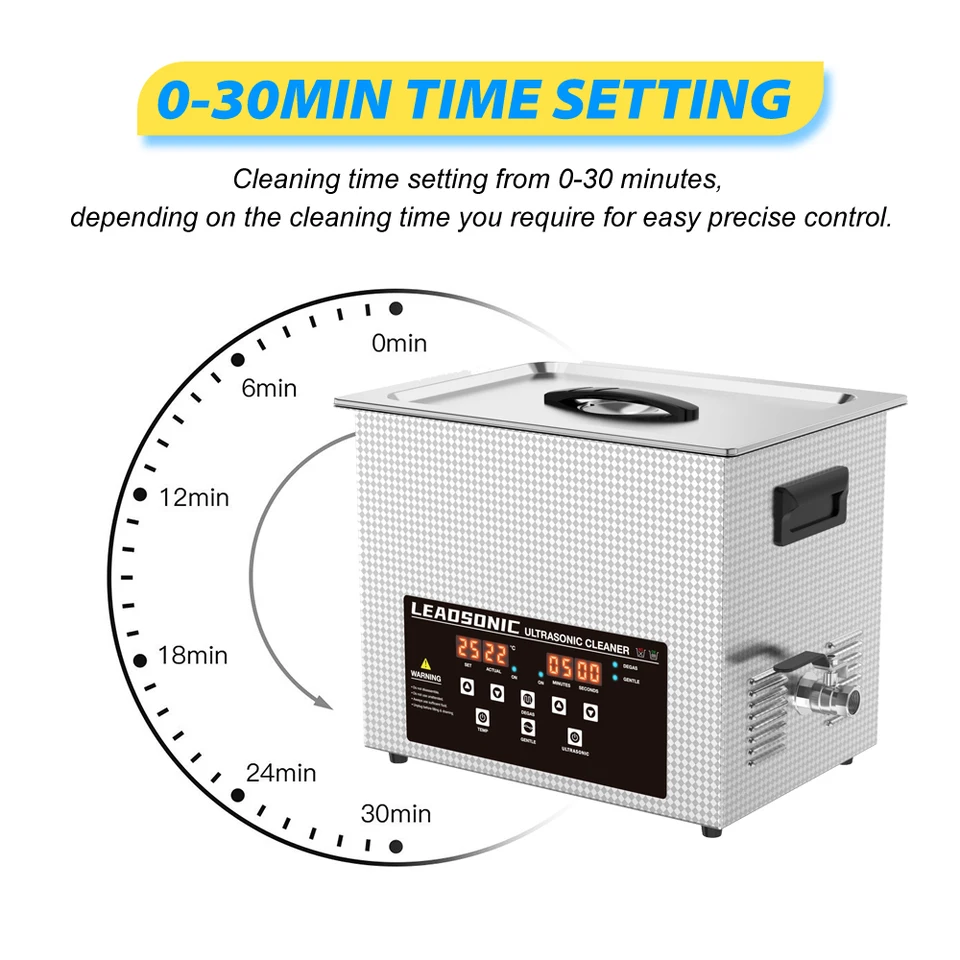 デジタル超音波洗浄機 27L 500W 40kHz
