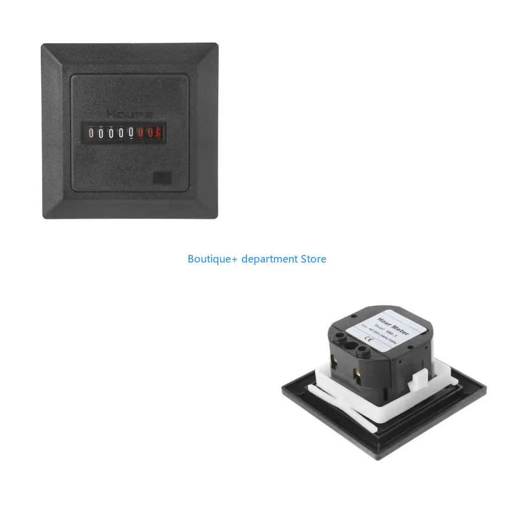 

E1PD Accurate HM-1 Timer Square Counter Digital 0-99999.9 Hour Meter Hourmeter Gauge 0.3W AC220-240V / 50Hz AC