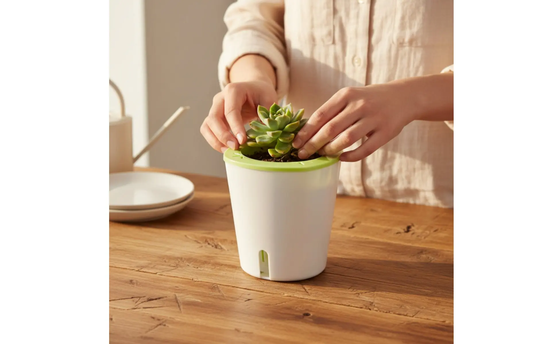 Self Watering Planter Large Size Self Watering Pot Water Reservoir Planter Hydroponic Garden Container Lightweight for Outdoor