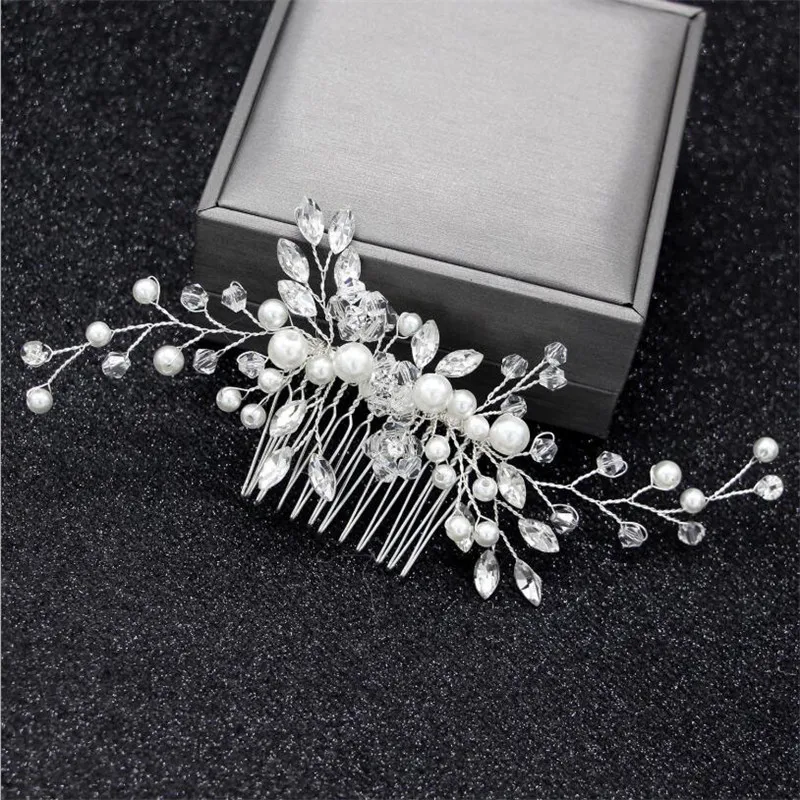 Alloy Flower Hair Clips Rhinestones Leaf Hair Clips Fashion Bridal Wedding Hair Brushes Women's Hair Clips Wedding Accessories