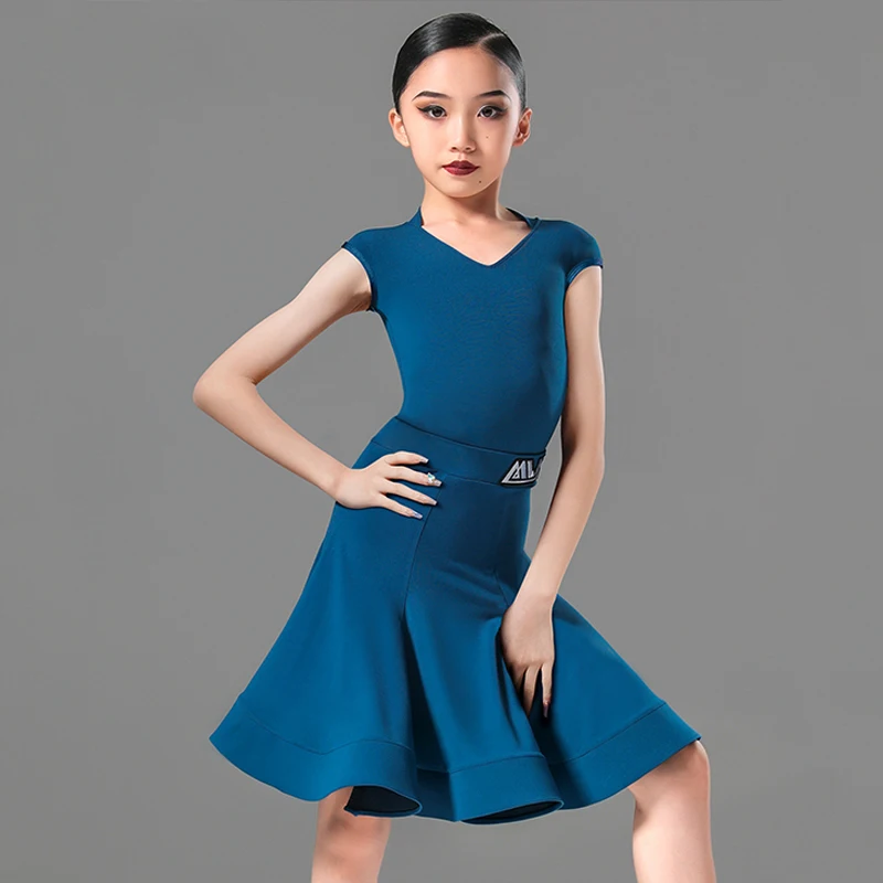 Latin Dance Competition Costume For Girls Black Latin Dance Suit Samba Rumba Performance Outfit Kids Cha Cha Dance Clothes 1912