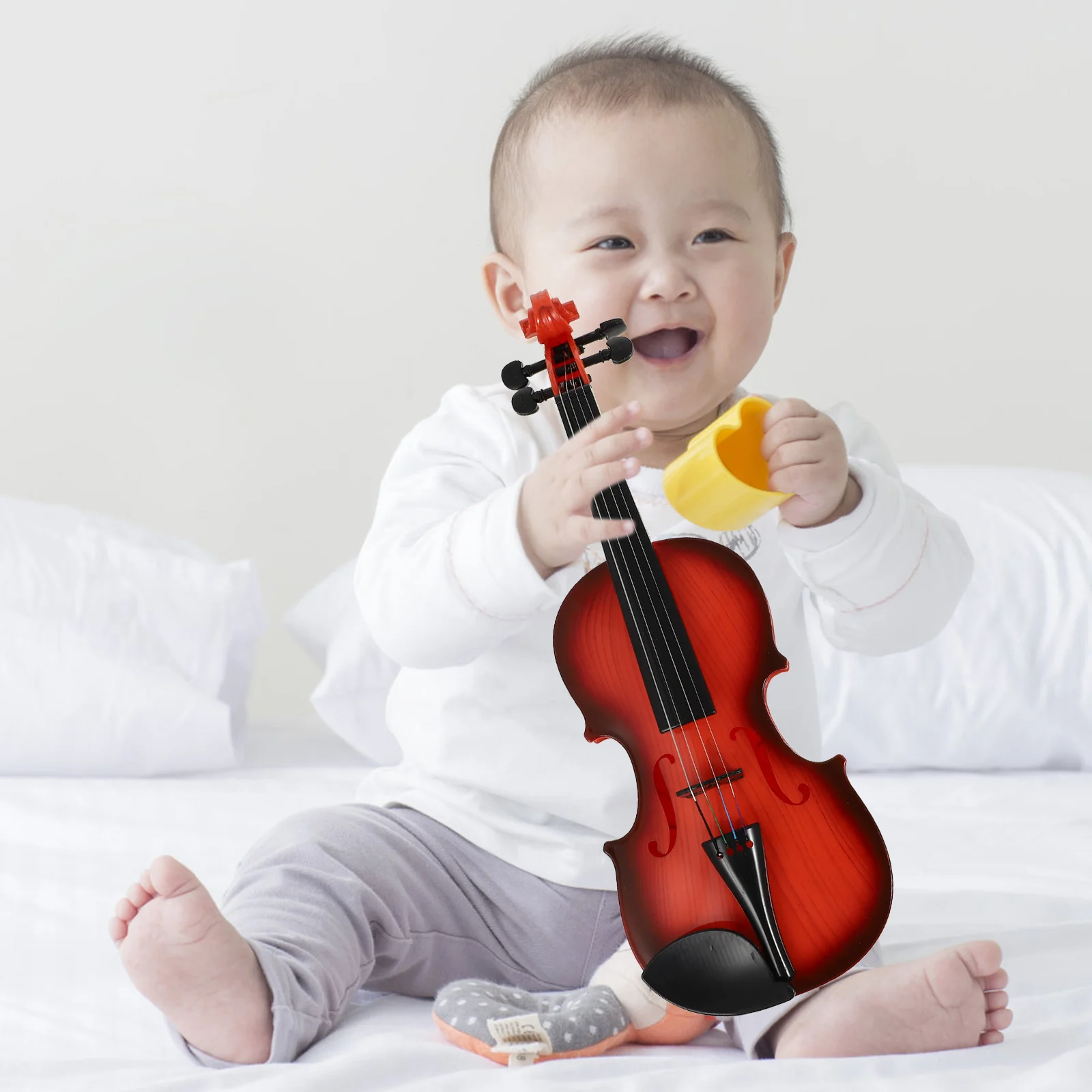 

Mini Musical Simulated Violin Childrens Toys Miniature Decoration Black Abs Simulation Toddler