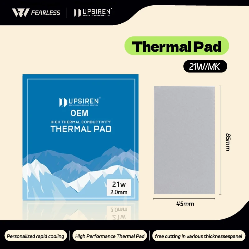 UPSIREN 21W Thermal Pad Thermal Pad CPU GPU Water Cooling Mat 85x45mm High Quality Heatsink Cooling pad PC accessories Cutable