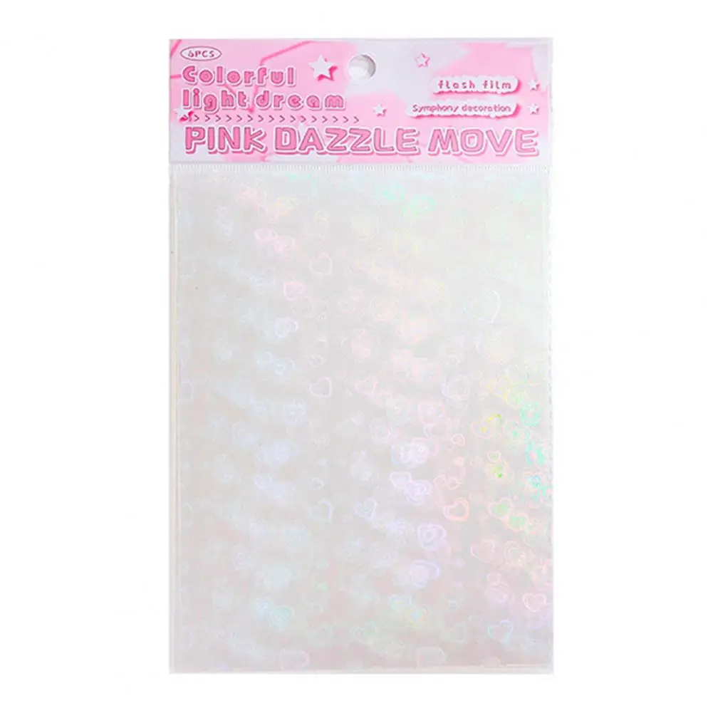 Flash Film Notebook 6 Sheets Dream Stickers Sand Stars Glitter Overlay Waterproof Transparent Scrapbooking Decoration