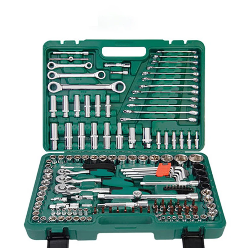 A Set Car Repair Tools, Car Repair Kit Socket Wrench Ratchet Tool Combination Mixed Packaging Tool Set