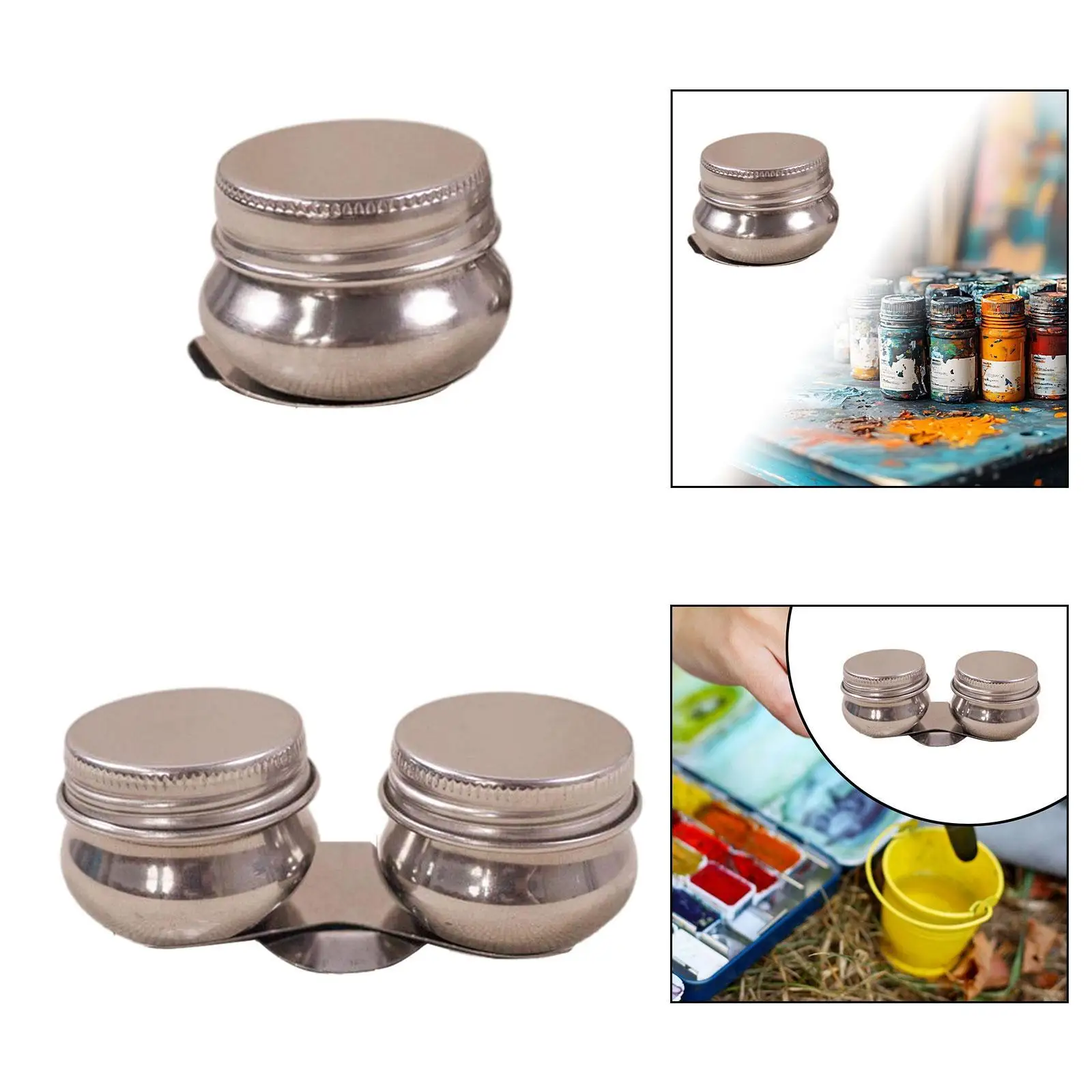 Oil Paint Dipper Cup Turpentine Solvent Container Oil Painting Palette Cup for Watercolor Artists Oil Paint Acrylic Solvents