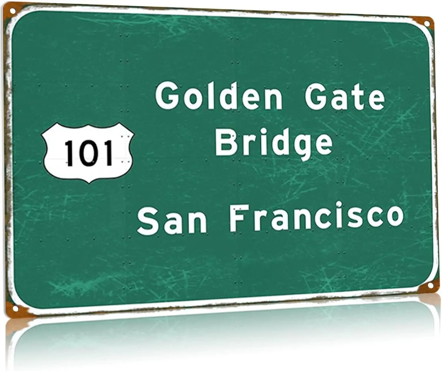 Metal Tin Signs Golden Gate Bridge San Francisco City Road Sign Spend Interstate Directional Sign Plaque Home Garage Club Bar Wa