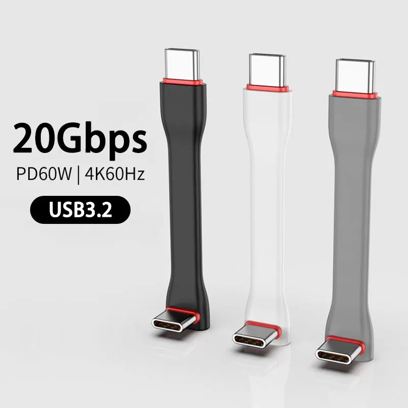 

USB3.2 20Gbps Thunderbolt 3 Data Cable PD60W 3A Fast Charging USB C to C Cable For i15 MacBook 4K@60Hz Type-C Cabel