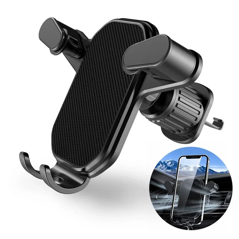 Car Phone Holder Air Vent Hook Phone Mount 360-Degree Rotation Smart Phone Holder for Car One-Hand Placement