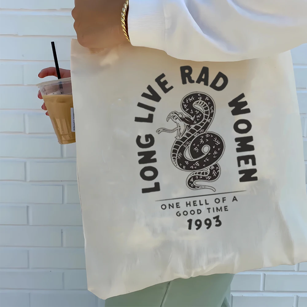 Женская сумка на плечо Long Live Rad, модная Эстетическая Удобная цветная сумка-тоут в стиле бохо, Женская Блестящая Холщовая Сумка