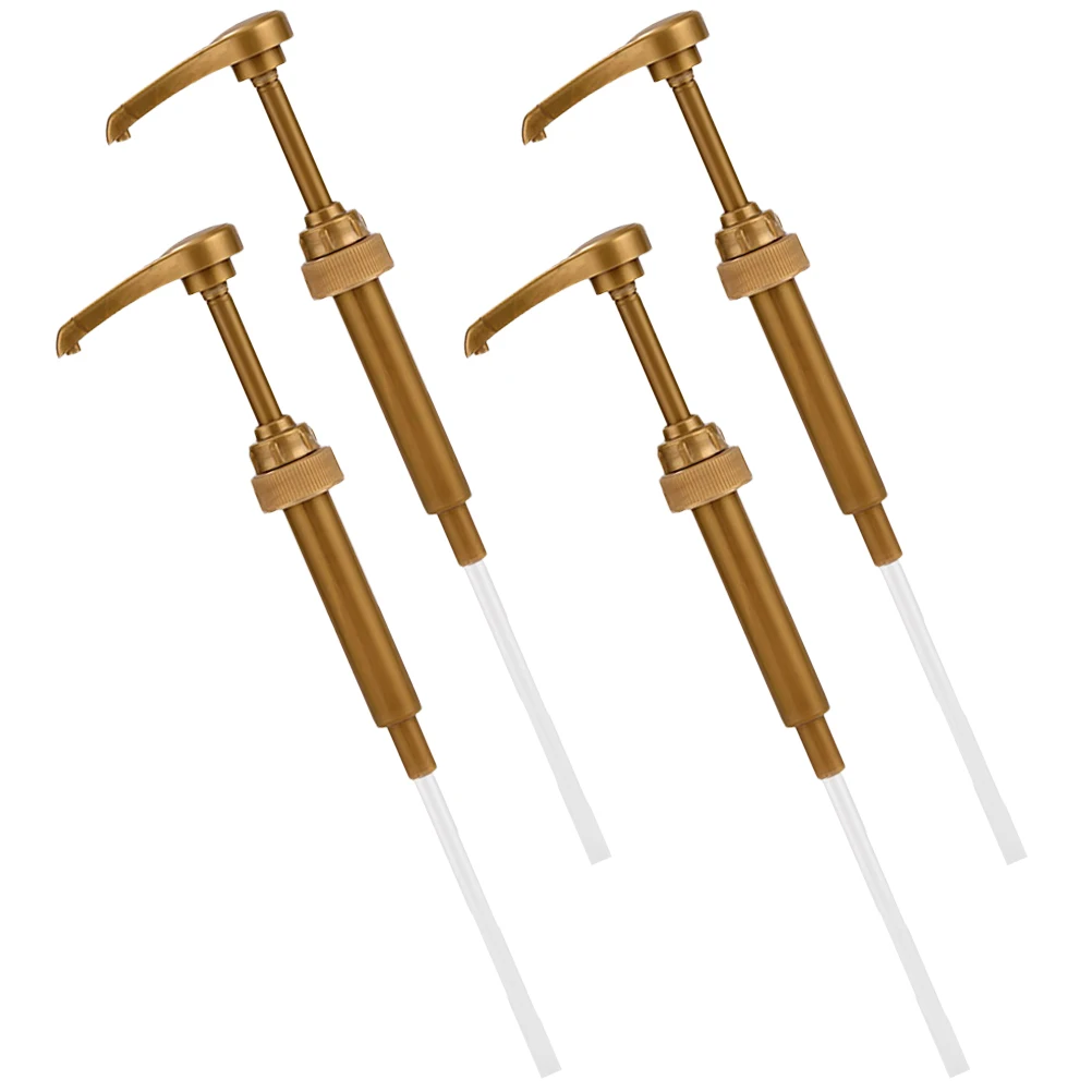 

4pcs Pump Head Sauce Picker for Coffee Syrup Dispenser Bottles Golden Safe Material Home Kitchen Bathroom Syrup Lotions
