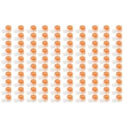 100PCS Waterproof Orange Clear Button Telephone Wire Connectors UY2 Butt Splice Connector K2 Network Cable Terminals