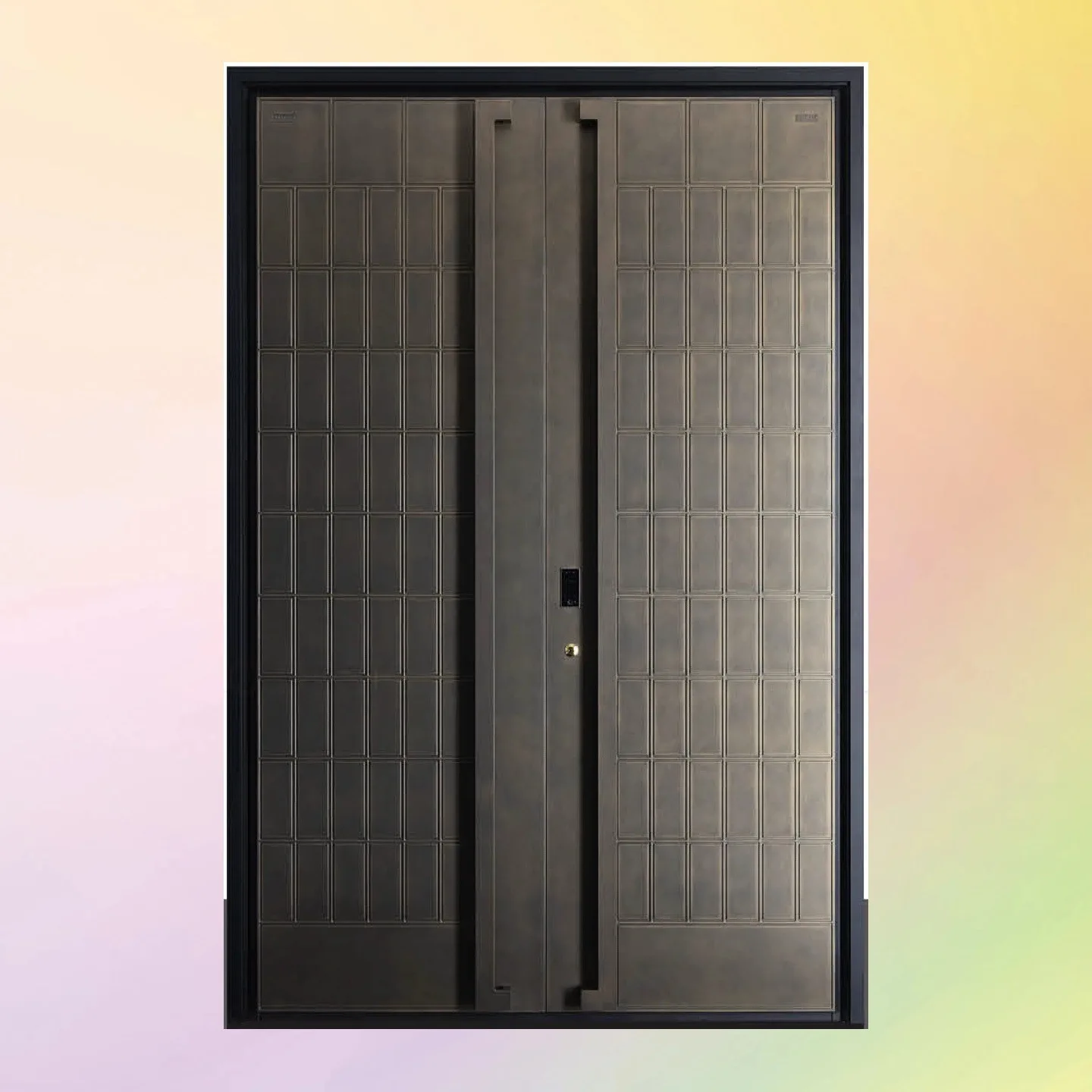 Cast aluminum villa modern door opposite rural self-built house into the door