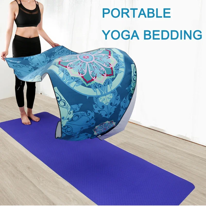 Travel Yoga Mat, Foldable Anti Slip Sports Suede Mat Natural Rubber Tear Resistant Fitness Mat Are Ideal Choices for Pilate