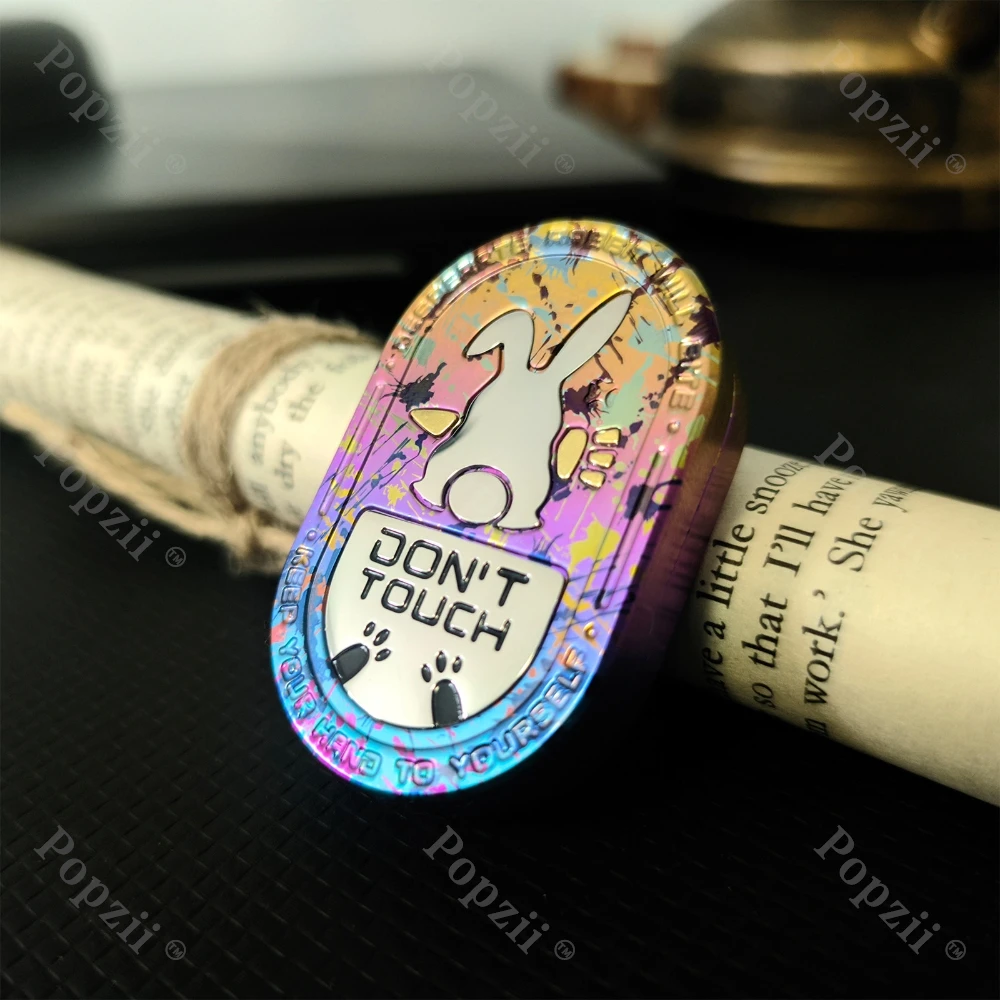 LEPAI EDC Titanium alloy DIY Coating Rabbit Rotates Left And Right 360° Fidgeting Toys Multiple Ways to Play Decompression Toy