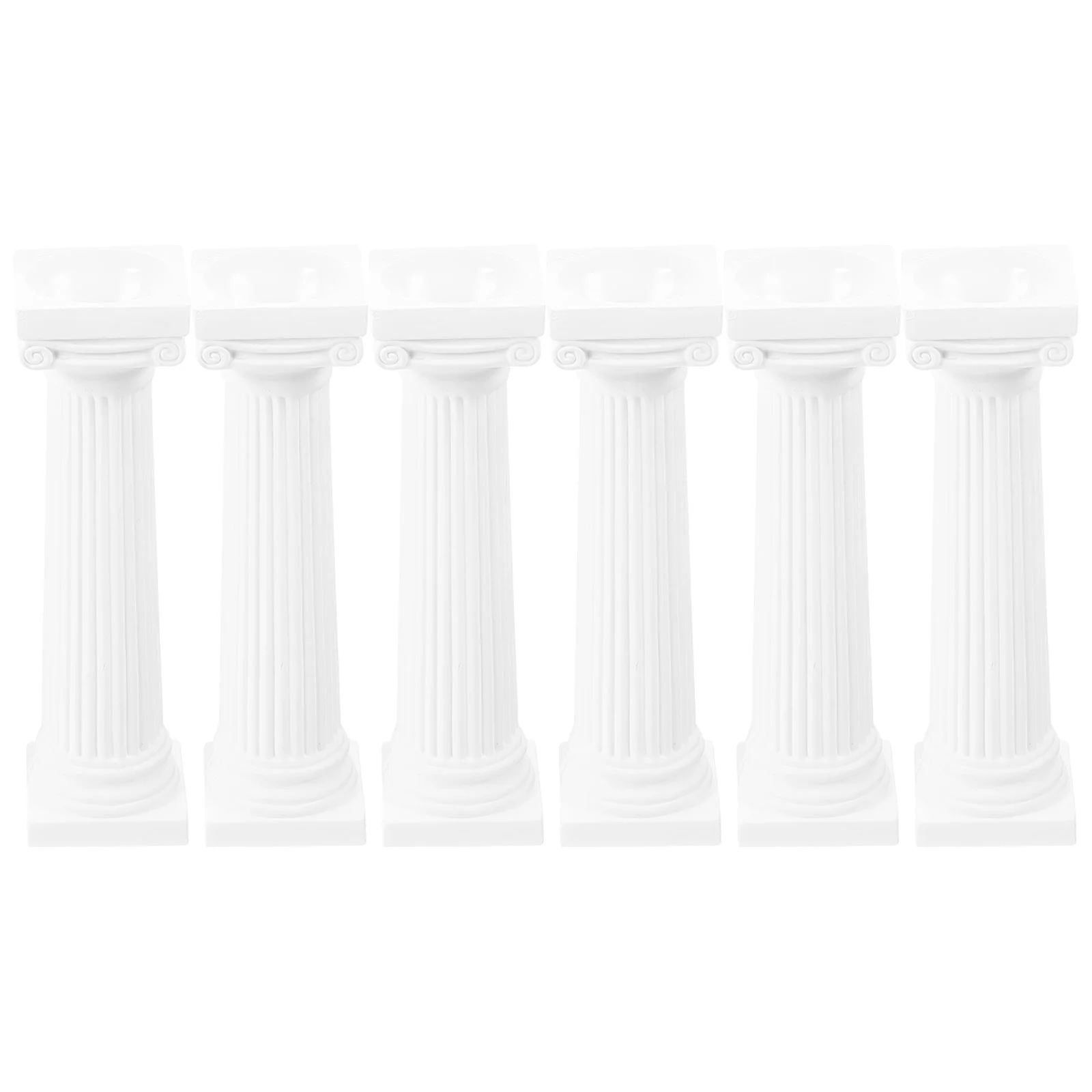 6 Pcs Roman Column Model Pillars for House Decoration Entry Way Decorative Plastic Mini Statue Weddings