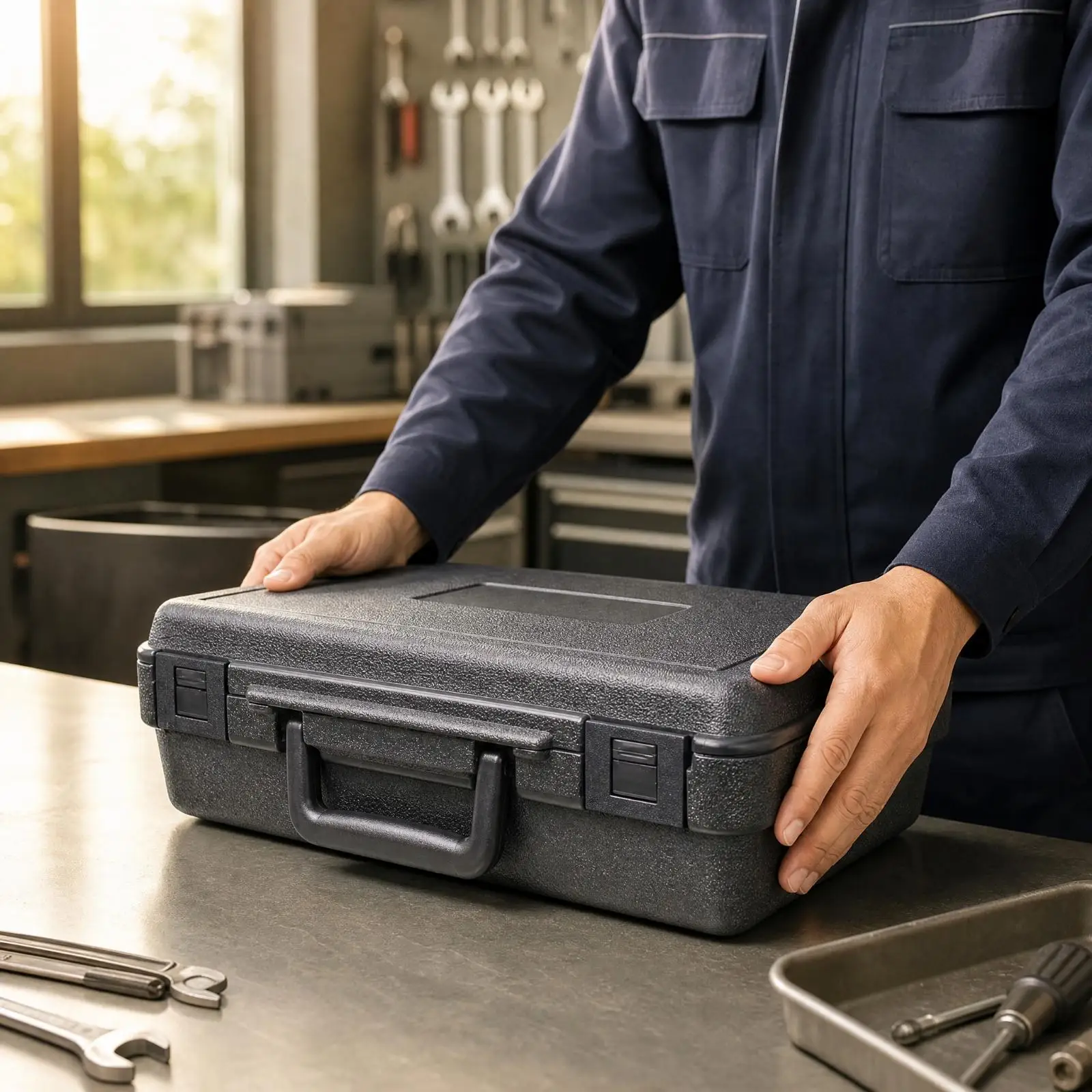 Equipment Box Impact-Resistant Rectangular Safeguarding Case with Carry Handle