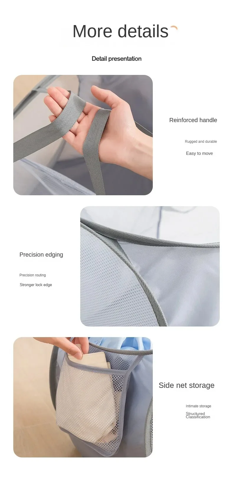 Foldable Mesh Storage Basket for Home and Bathroom,Shower Laundry Bag,Dirty Clothes Bag,Portable Business Travel,No Partition