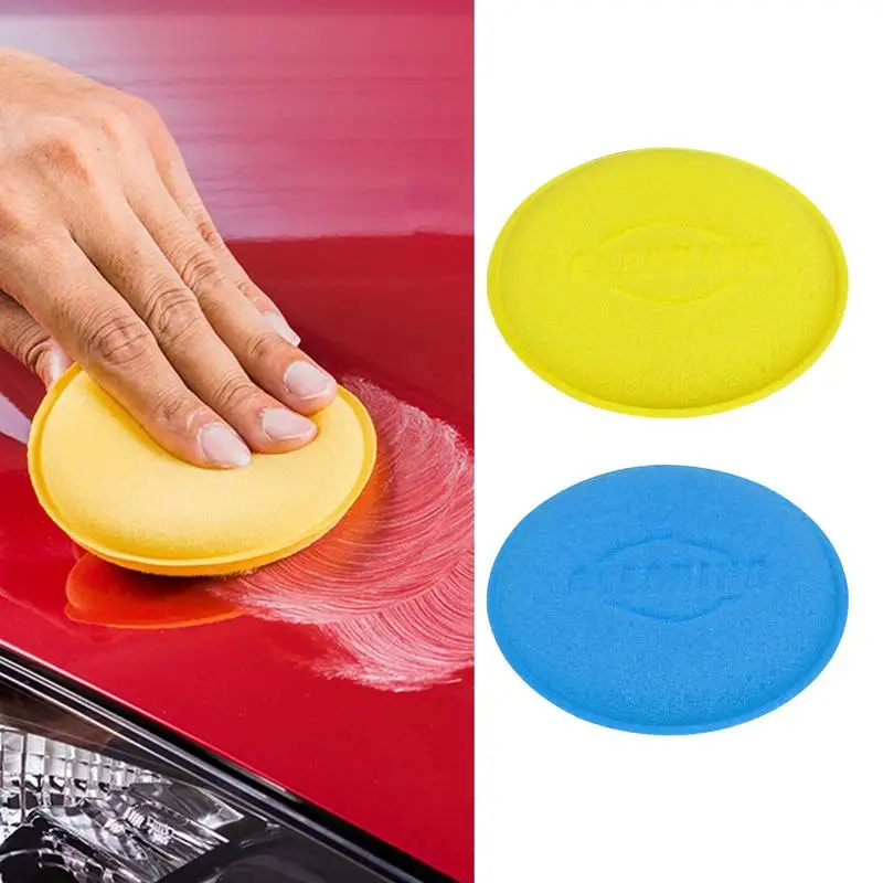 Car Wax Applicator Portable Trim Dressing Tire Shine Pad Reusable Wax Foam Sponge Car Wash Wheel Cleaner Buffing Polishing Pads