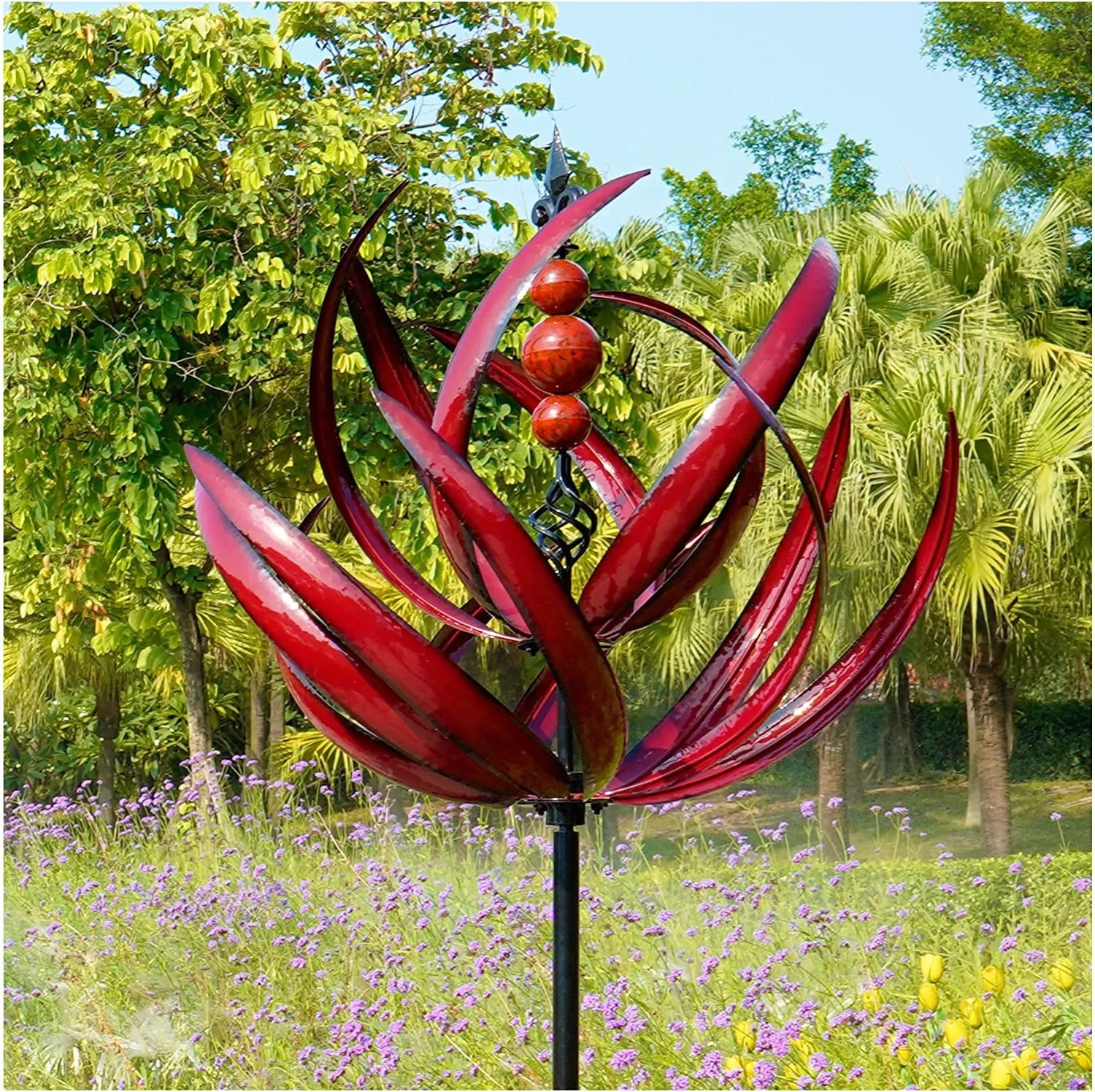 

New Modern Minimalist Decorable Harlow Wind Spinner Rotator Harlow Wind Spinner Wrought Iron Windmill Gardening Detachable Plug